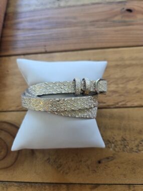 KEEP Collective Gold-Tone Cream Textured Wrap Bracelet